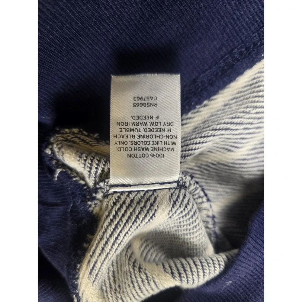 Wallin & Bros Sweater Mens Medium Blue Striped Cotton Crewneck Knit Pullover